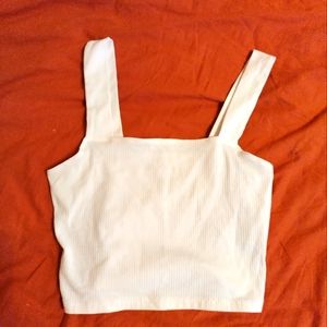 All white American eagle crop top